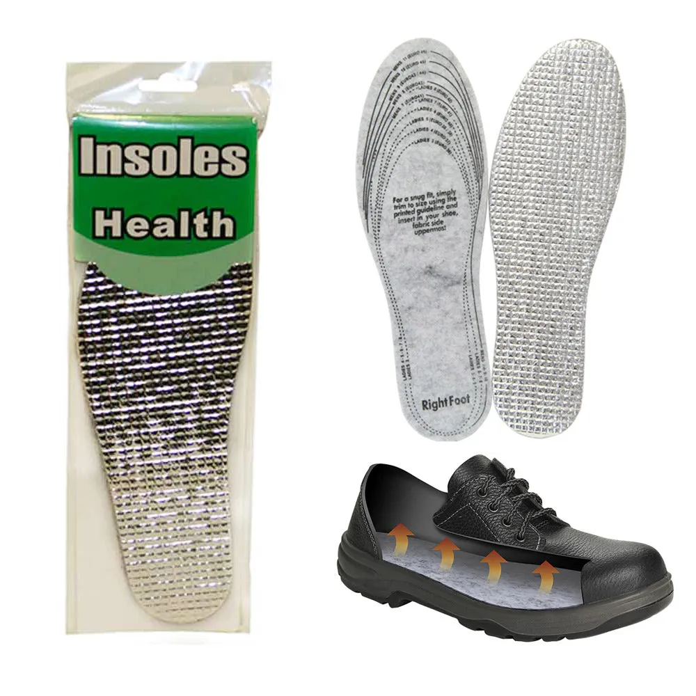 3 Pair Insulating Foil Thermal Shoe Insoles Mens Ladies Trainers Winter Warm !