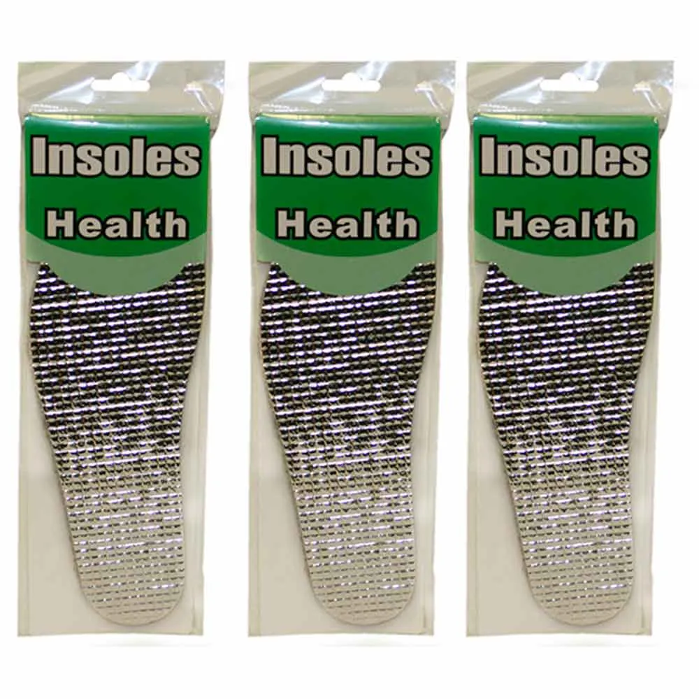 3 Pair Insulating Foil Thermal Shoe Insoles Mens Ladies Trainers Winter Warm !