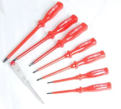 7 Piece Electrician's Insulated Electrical Hand Screwdriver Tool Set Kit