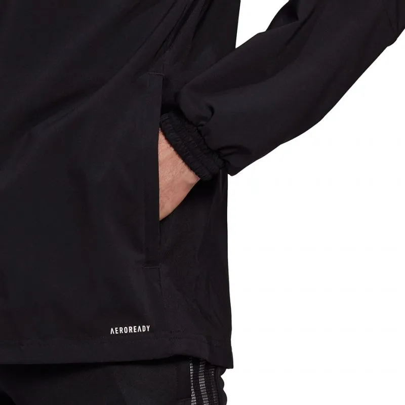 Adidas Tiro 21 Men's Black Windbreaker Sweatshirt with AeroReady Technology