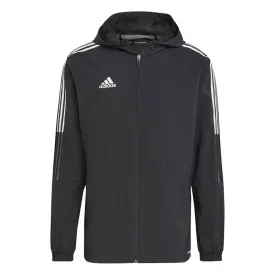 Adidas Tiro 21 Men's Black Windbreaker Sweatshirt with AeroReady Technology