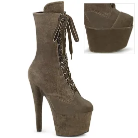 ADORE-1045VEL Pleaser Khaki Velvet Sexy Platform Shoes (Pole Dancing Heels)