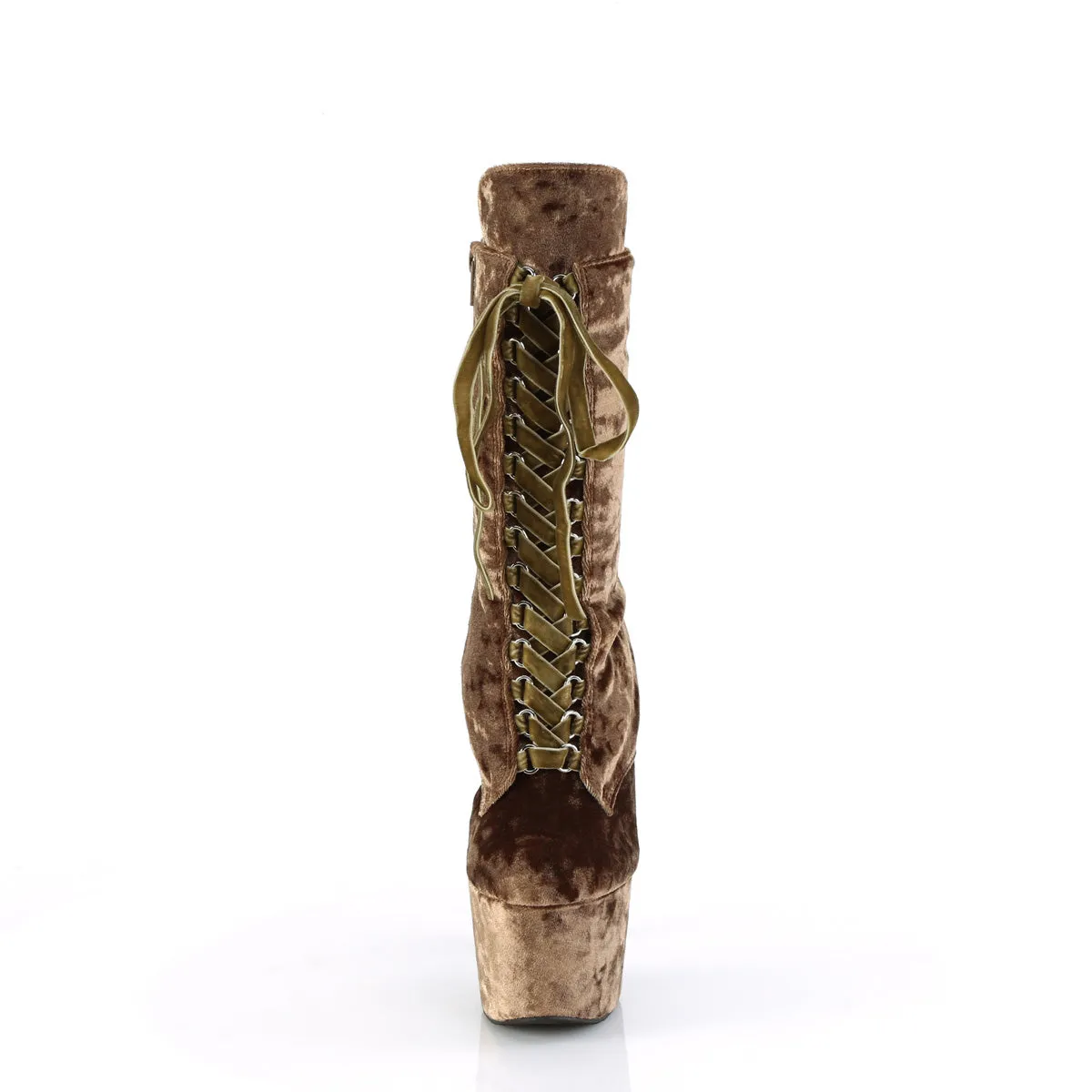 ADORE-1045VEL Pleaser Khaki Velvet Sexy Platform Shoes (Pole Dancing Heels)