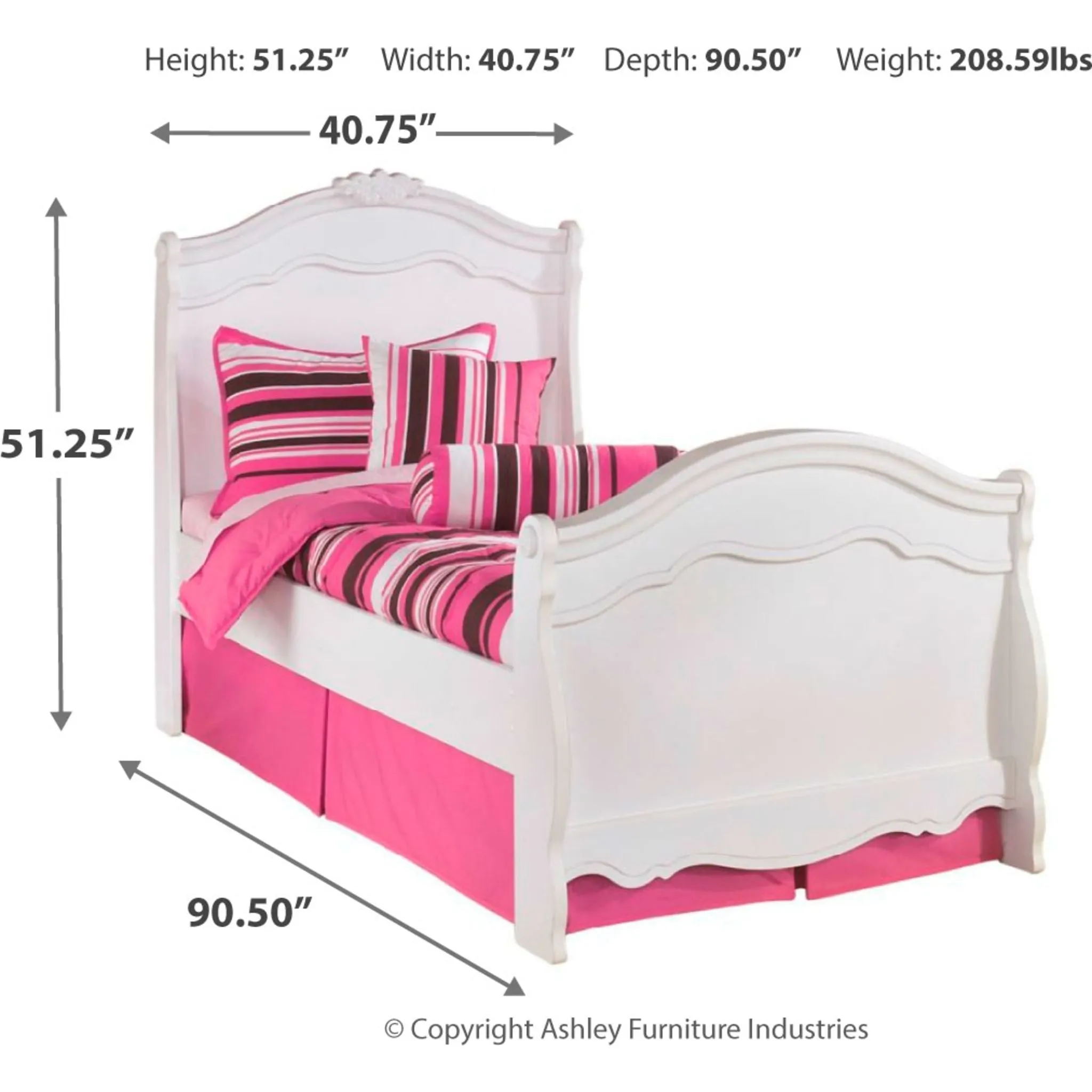 Ashley Exquisite 3 Piece Twin Bed