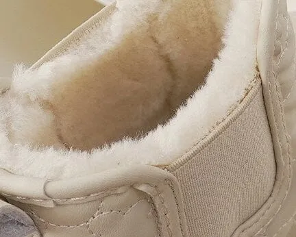 Bear Quilted Winter Plush Snow Boots