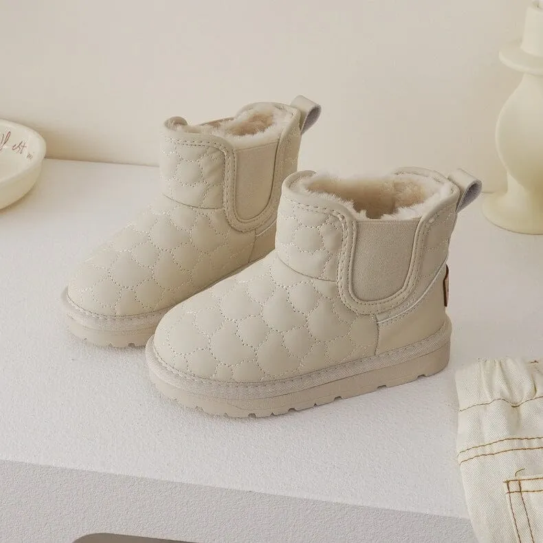 Bear Quilted Winter Plush Snow Boots