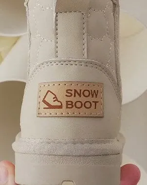 Bear Quilted Winter Plush Snow Boots
