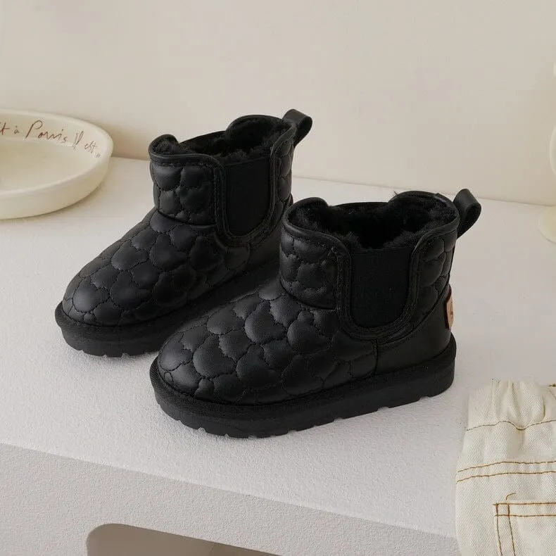 Bear Quilted Winter Plush Snow Boots