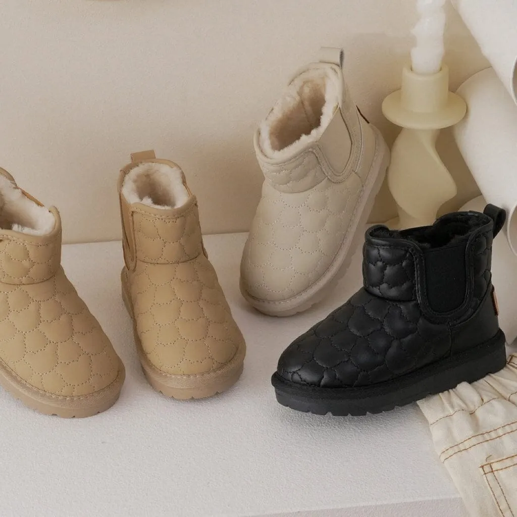 Bear Quilted Winter Plush Snow Boots