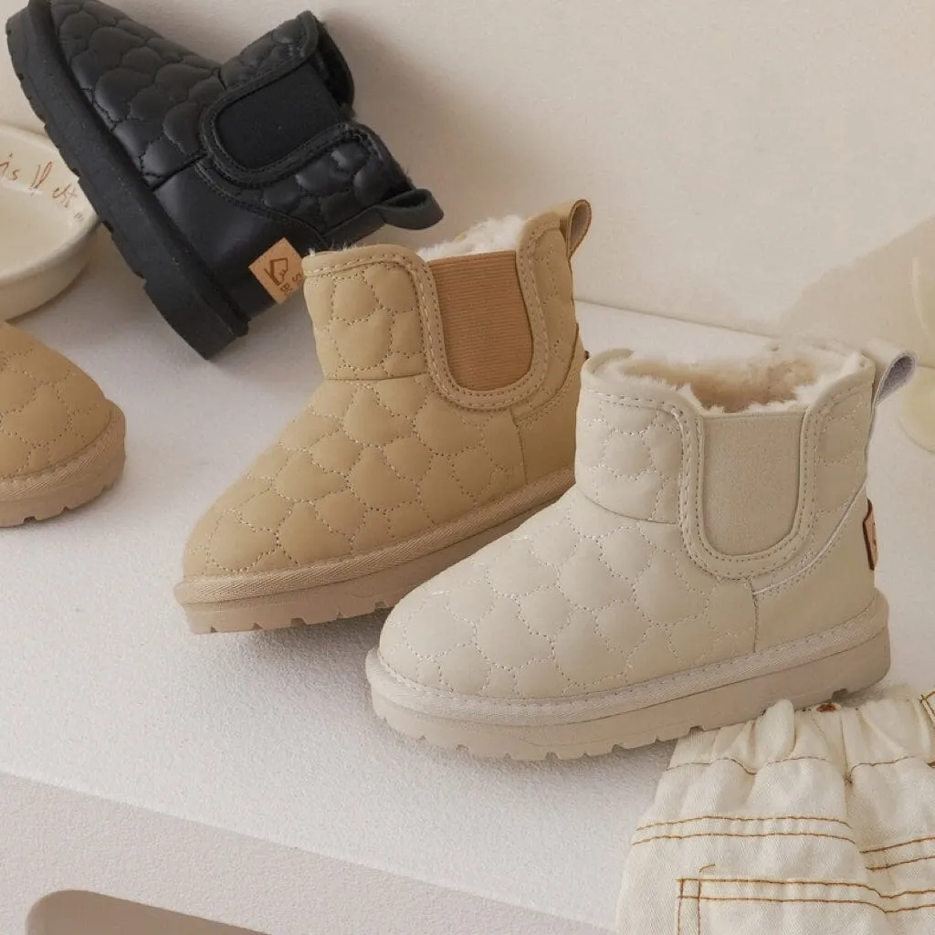 Bear Quilted Winter Plush Snow Boots