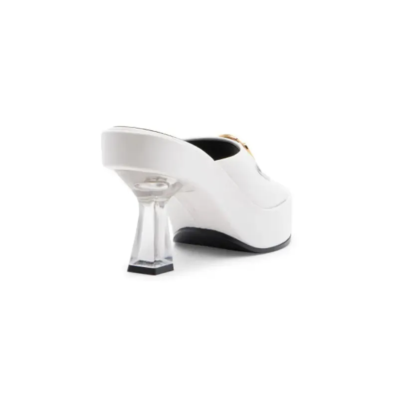 Belt Buckle Women's High-heeled Slippers