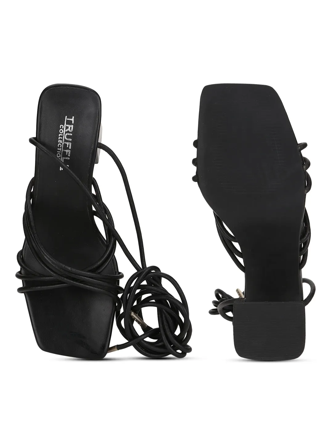 Black PU Strappy Block Heel Sandals (TC-ST-1235-BLKPU)