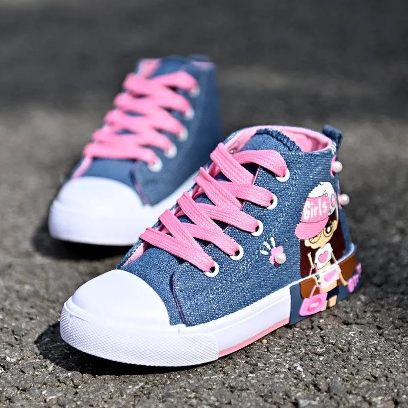 Canvas Cartoon Animation Denim Sneakers - GlamzLife