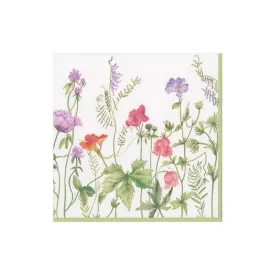 Caspari French Floral Paper Cocktail Napkins - 20 Pack
