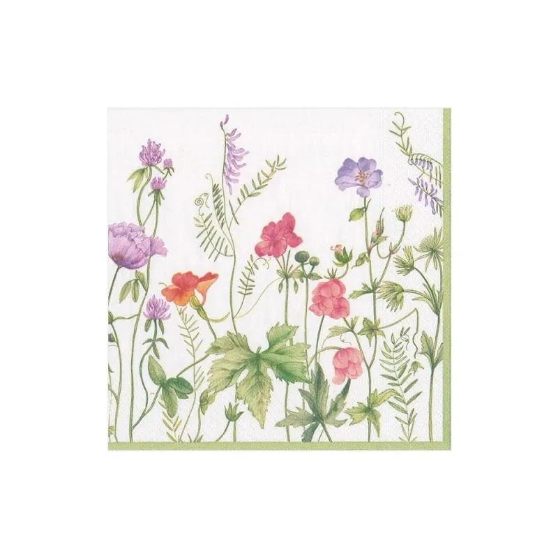 Caspari French Floral Paper Cocktail Napkins - 20 Pack