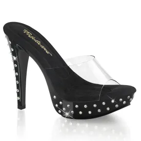 COCKTAIL-501SDT Fabulicious 5" Cocktail Clear/Black Sexy Shoes (High Heels)