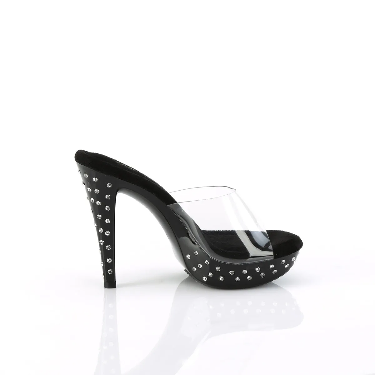 COCKTAIL-501SDT Fabulicious 5" Cocktail Clear/Black Sexy Shoes (High Heels)