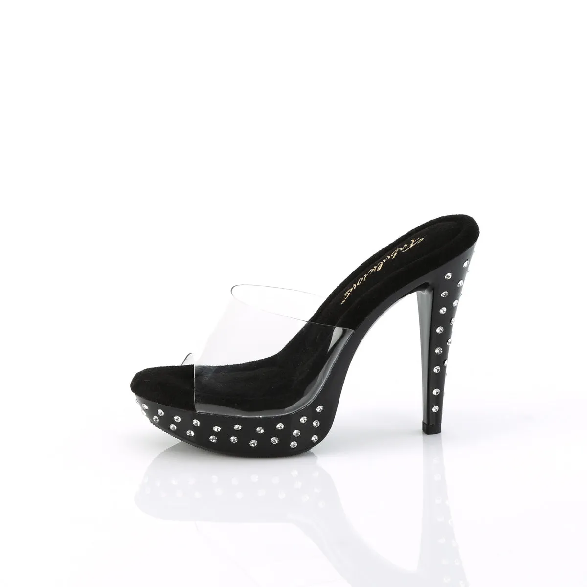 COCKTAIL-501SDT Fabulicious 5" Cocktail Clear/Black Sexy Shoes (High Heels)