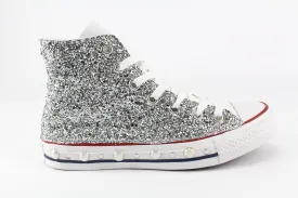 Converse All Star White Silver Glitter & Perle