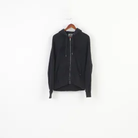 Converse Men S Sweatshirt Black Cotton Full Zipper Hood Pockets Training Hoodie Vintage Sport Top