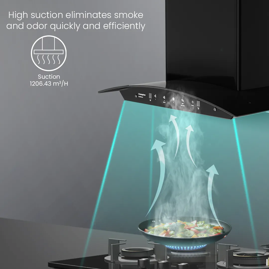 Crompton IntelliMotion Curved 60cm Filterless Chimney