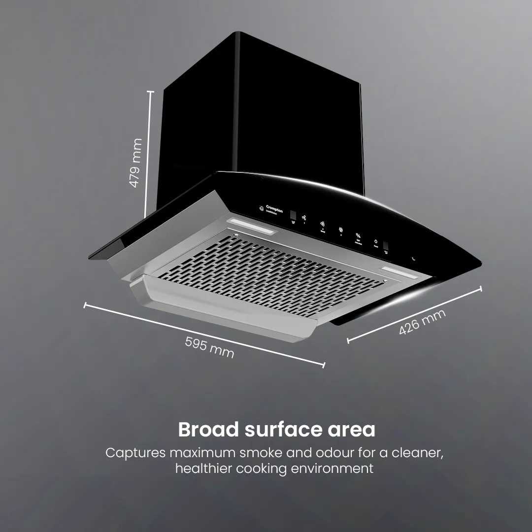 Crompton IntelliMotion Curved 60cm Filterless Chimney