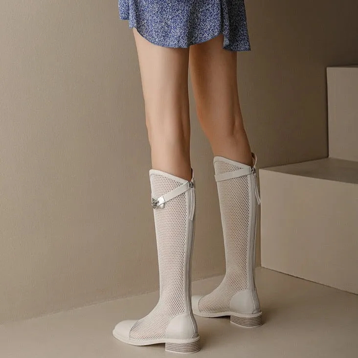 Dani Mesh Knee High Boots - 5 Colors