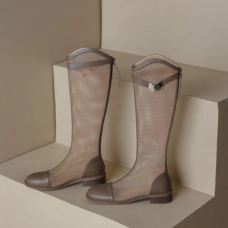 Dani Mesh Knee High Boots - 5 Colors