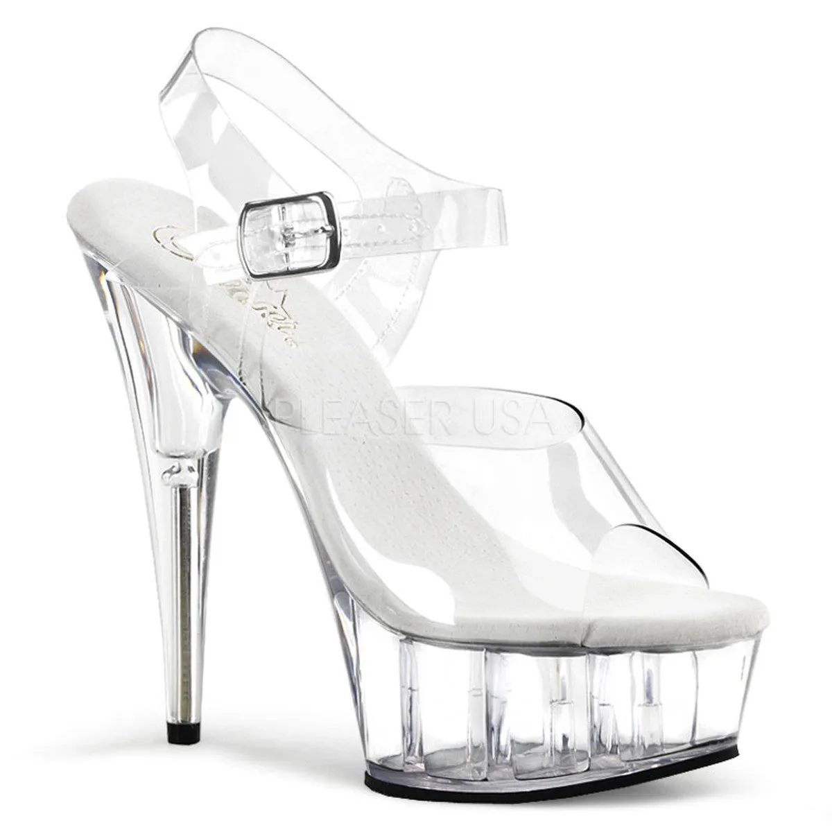 Delight-608 Clear, 6" Heel (Speed Heels)