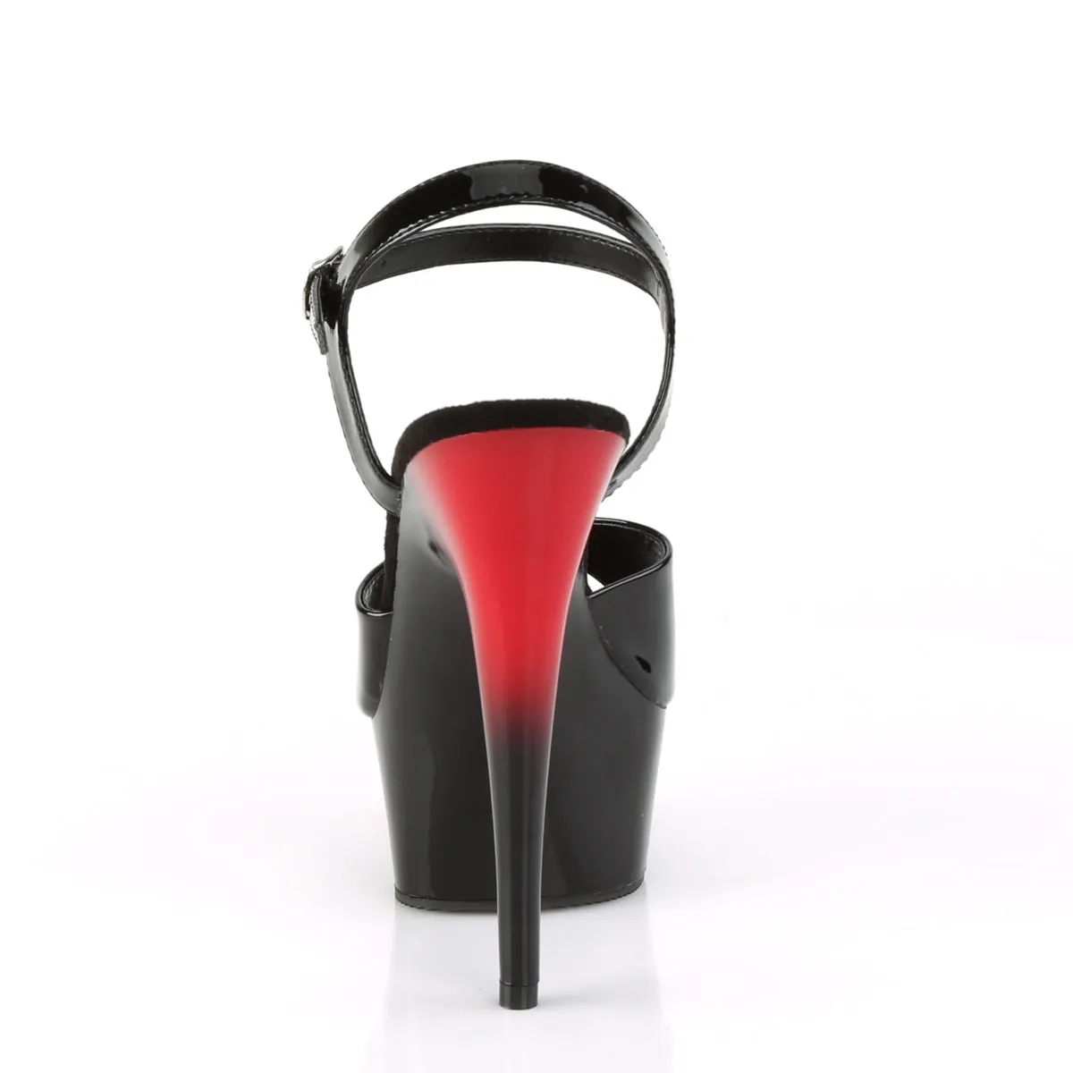 DELIGHT-609BR Pleaser Black Patent/Red Sexy Platform Shoes (Pole Dancing Heels)