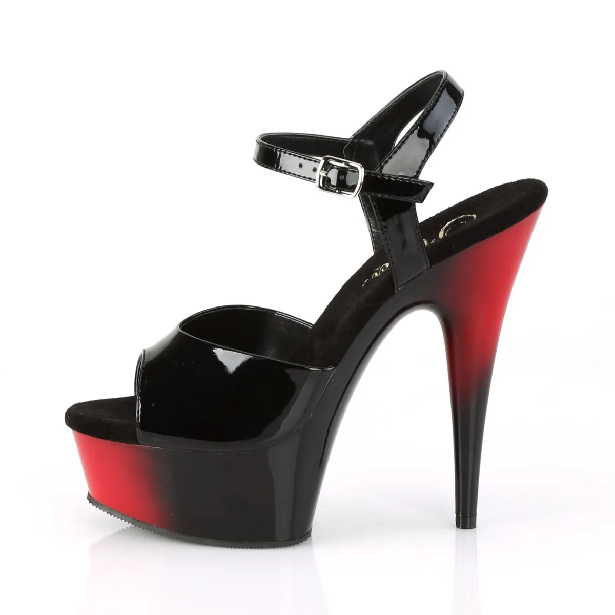 DELIGHT-609BR Pleaser Black Patent/Red Sexy Platform Shoes (Pole Dancing Heels)