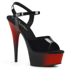 DELIGHT-609BR Pleaser Black Patent/Red Sexy Platform Shoes (Pole Dancing Heels)