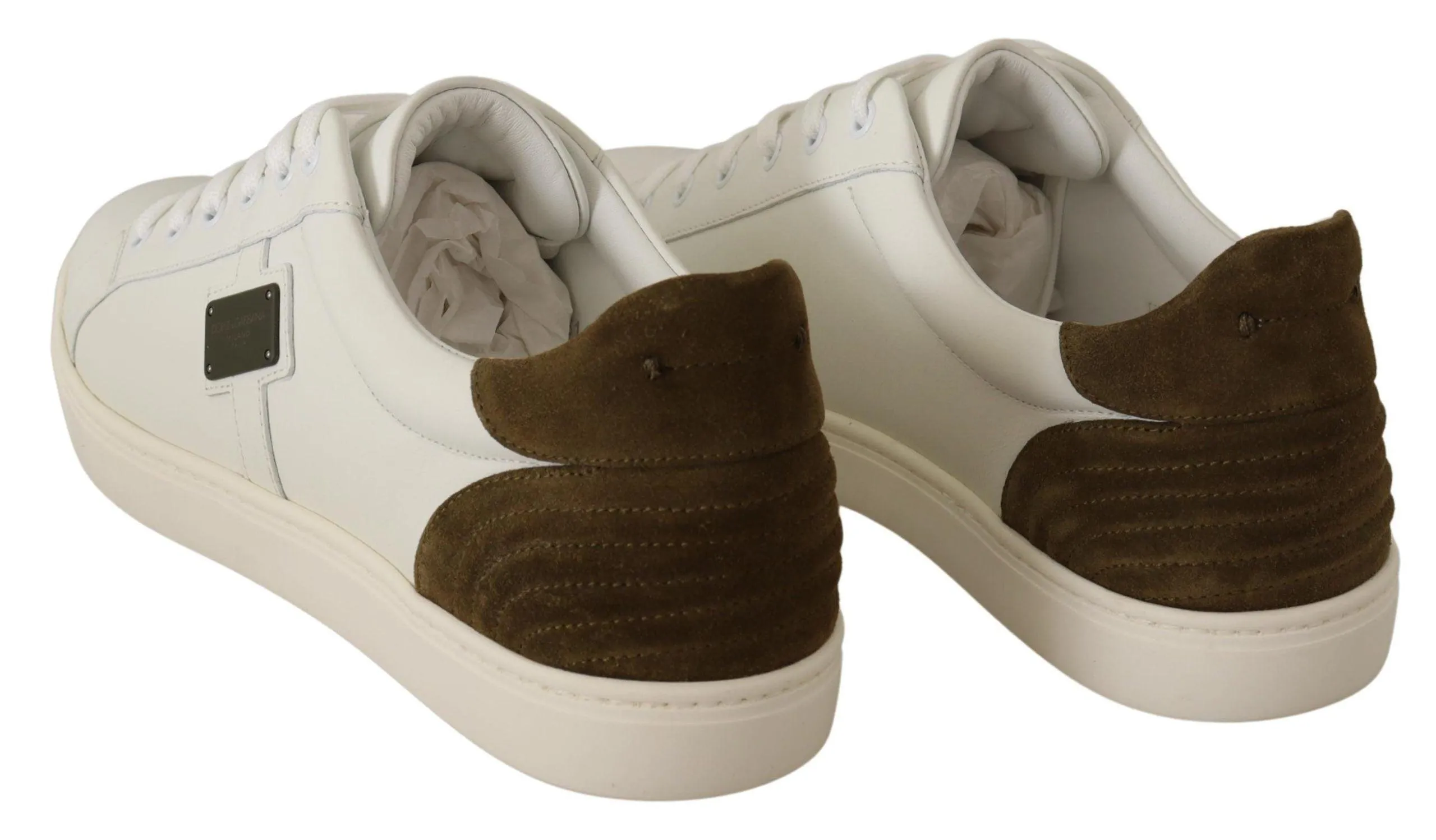 Dolce & Gabbana Chic White Leather Sneakers for Herre