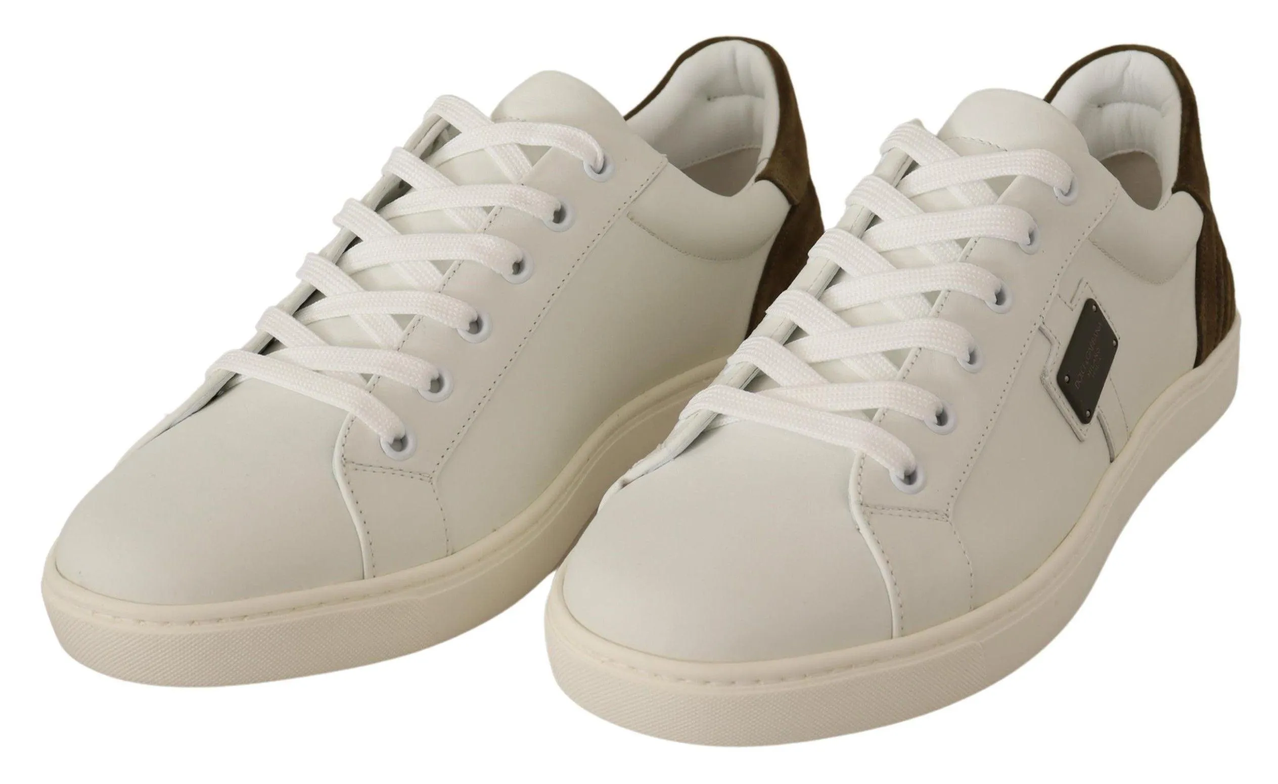 Dolce & Gabbana Chic White Leather Sneakers for Herre