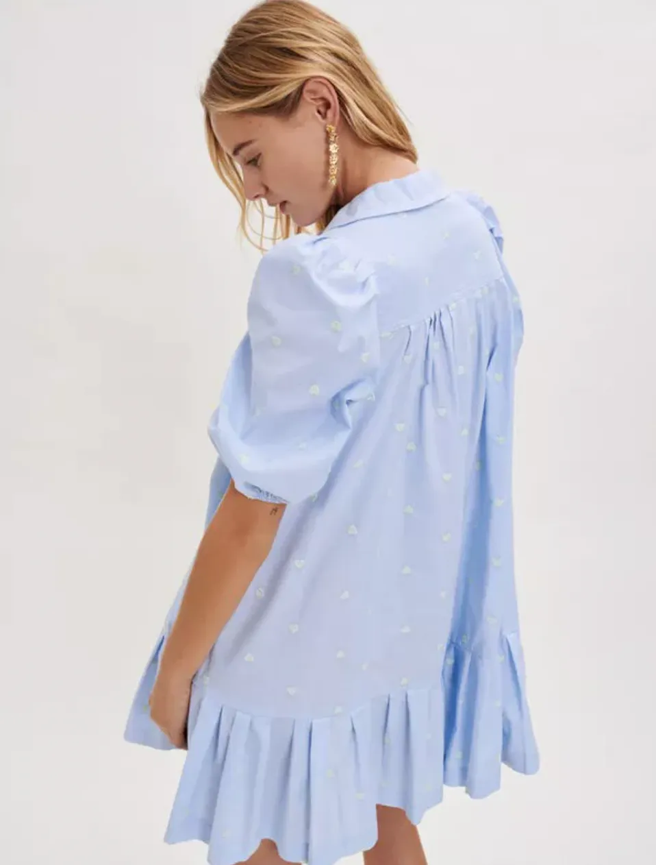 Embroidered Poplin Dress