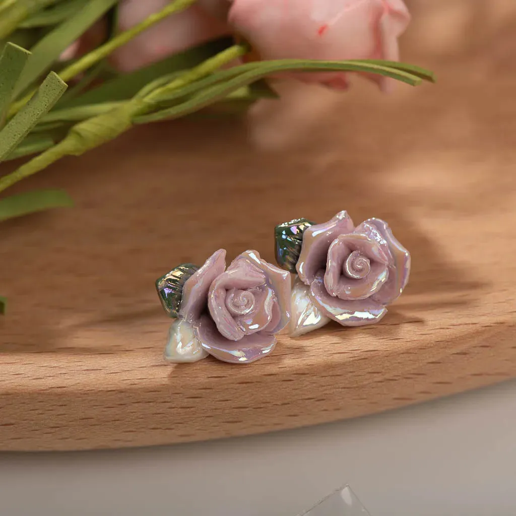 Exquisite Ceramic Flower Earrings