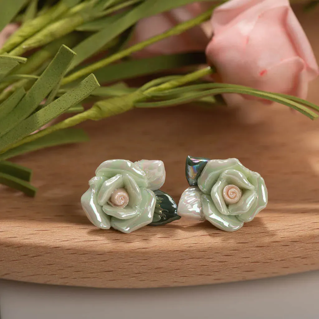 Exquisite Ceramic Flower Earrings