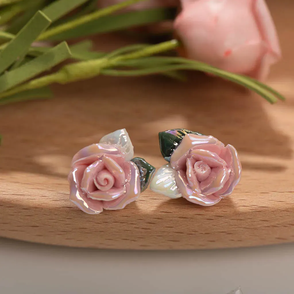 Exquisite Ceramic Flower Earrings