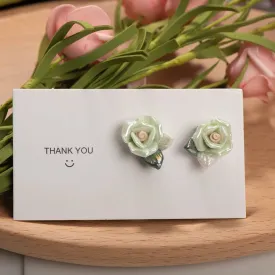 Exquisite Ceramic Flower Earrings