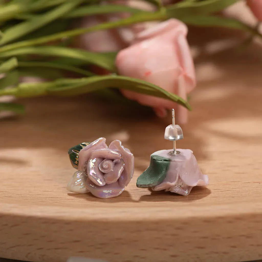 Exquisite Ceramic Flower Earrings
