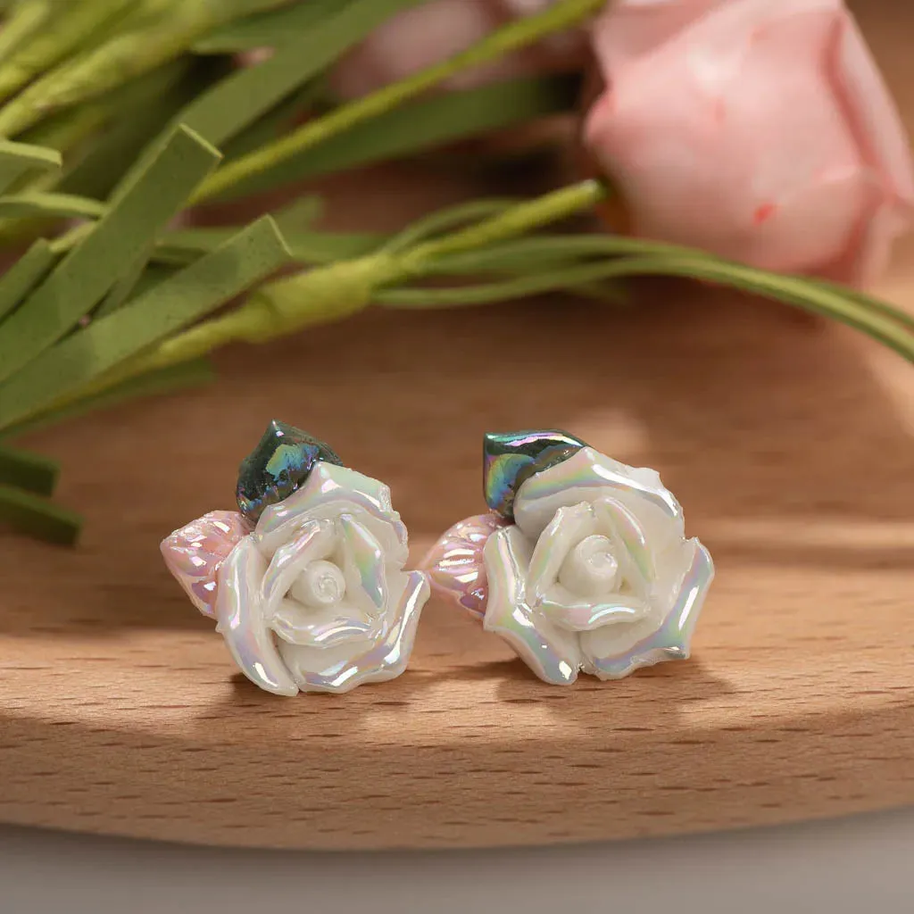 Exquisite Ceramic Flower Earrings