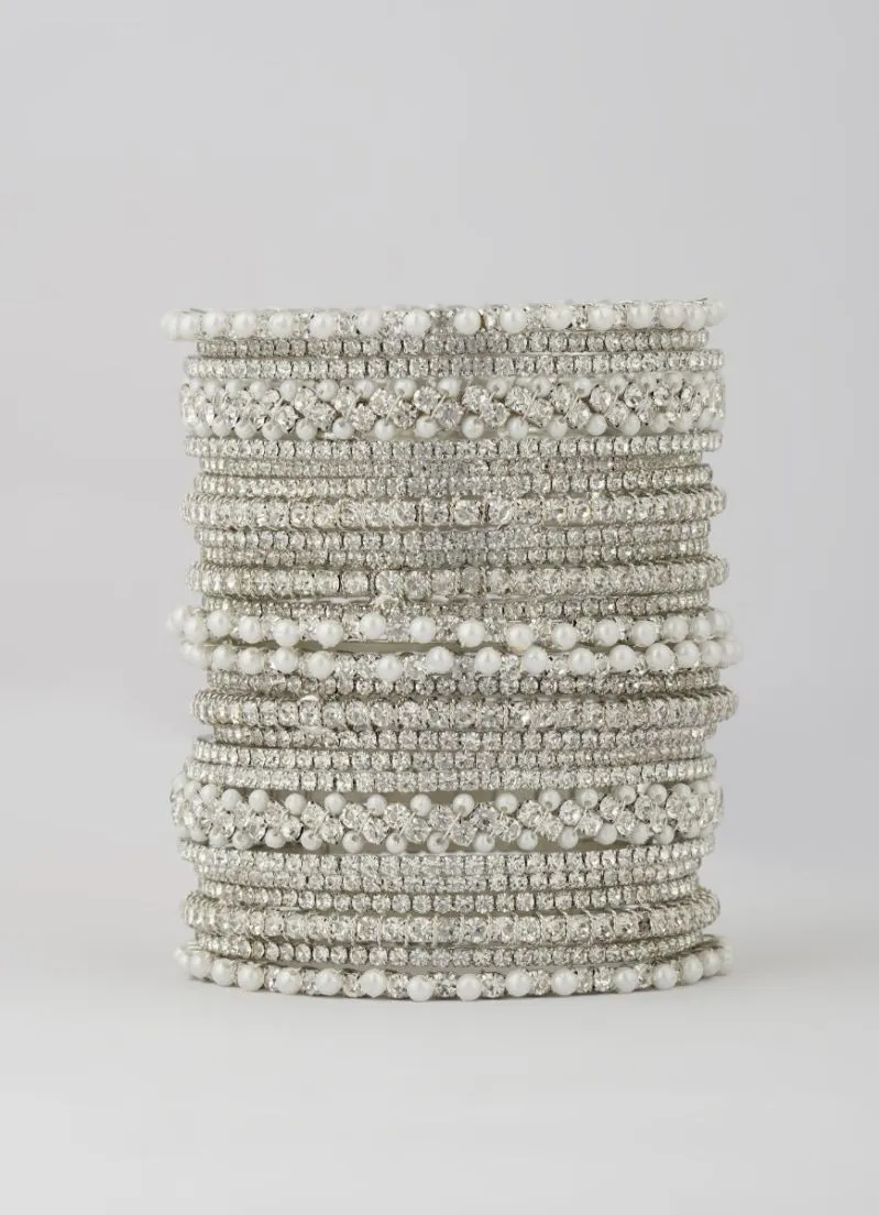 Exquisite Diamante Bangle Set