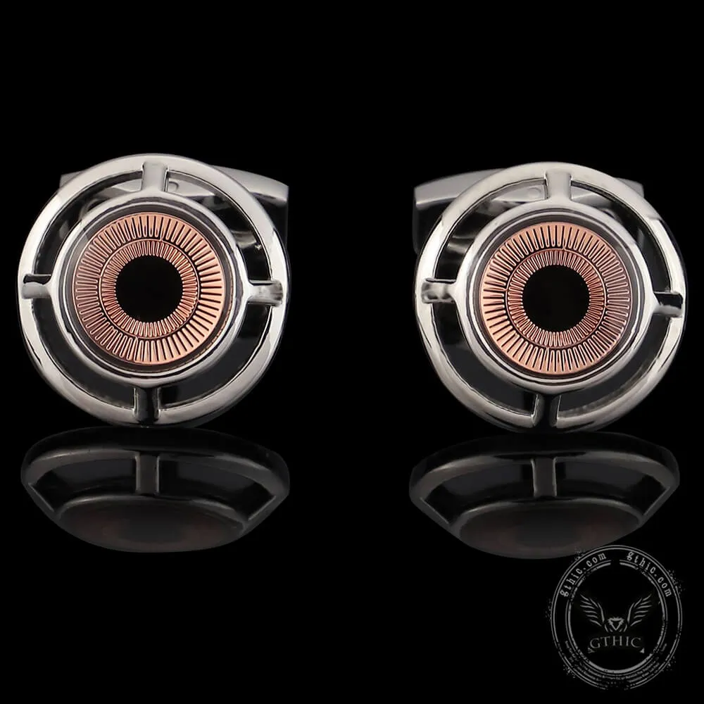 Exquisite Eye Brass Whale Back Cufflinks