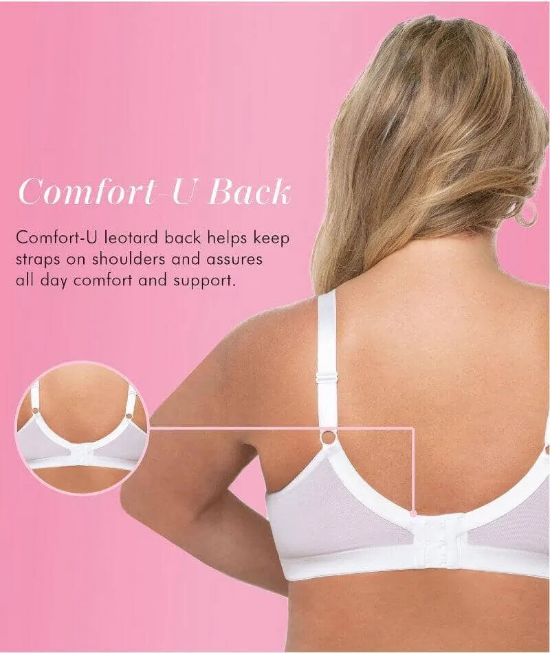 Exquisite Form Fully Soft Cup Wire-Free Bra With Embroidered Mesh - White
