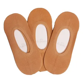 Exquisite Ladies Foot Socks 3pk - Nude