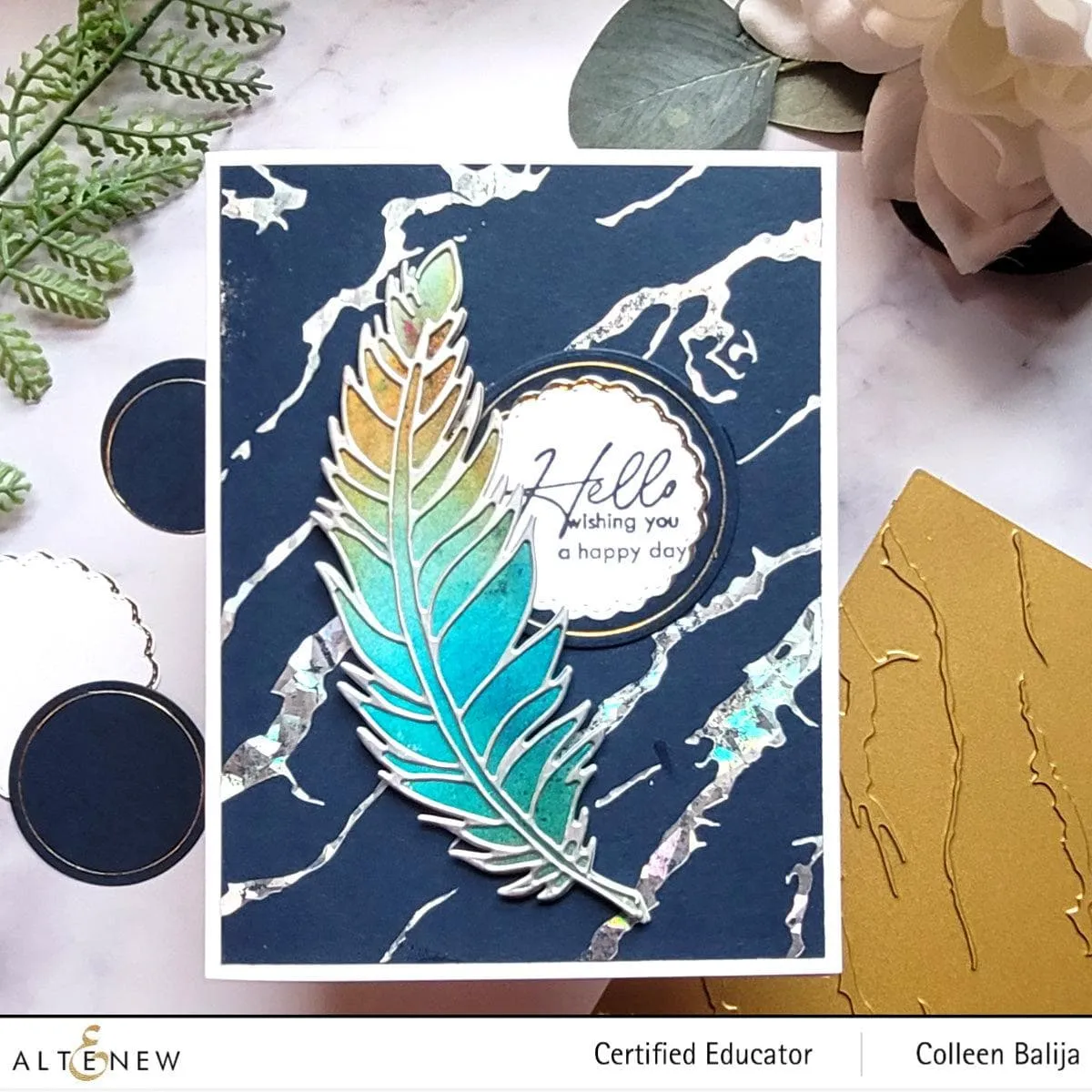 Exquisite Marble Hot Foil Plate