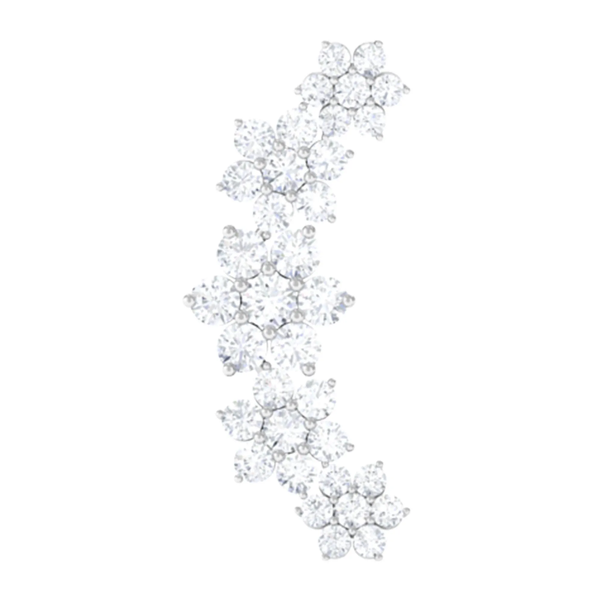Exquisite Moissanite Flower Inspired Crawler Earring