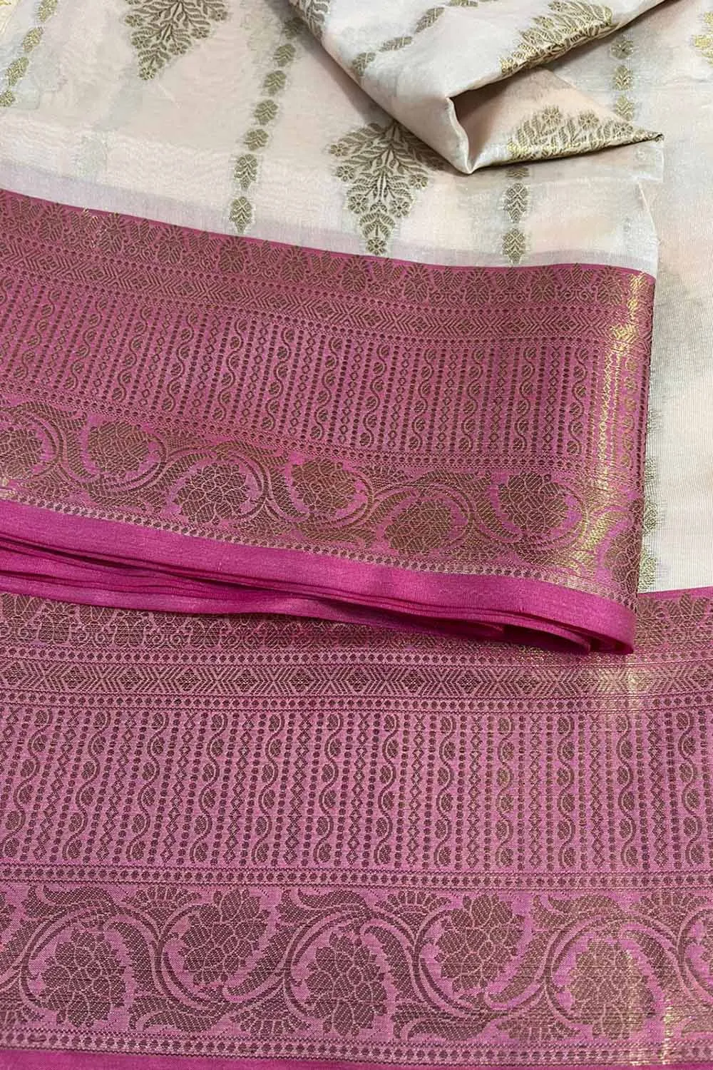 Exquisite Pastel Banarasi Cotton Silk Saree