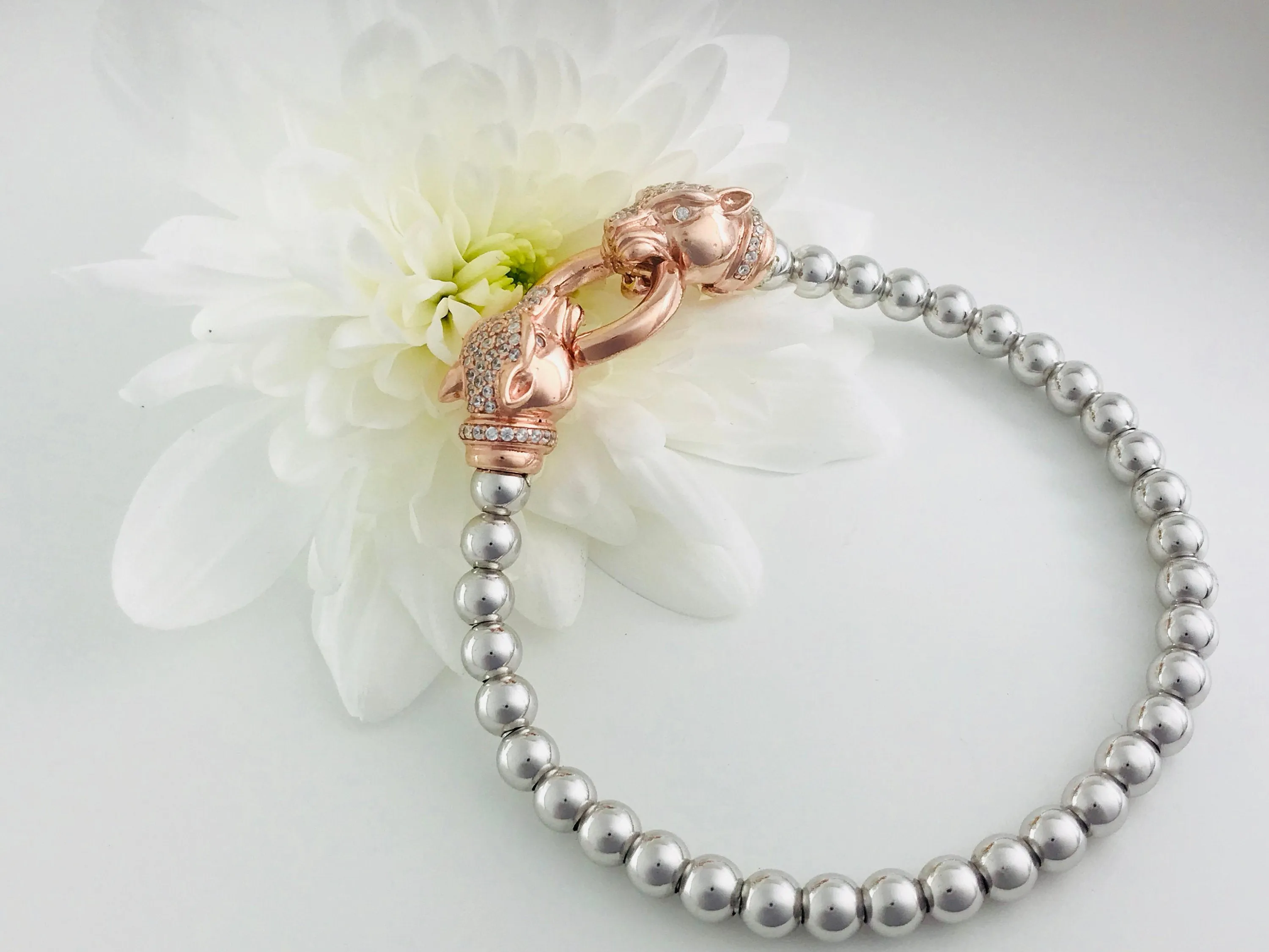 Exquisite Silver Designer Panther bracelet.