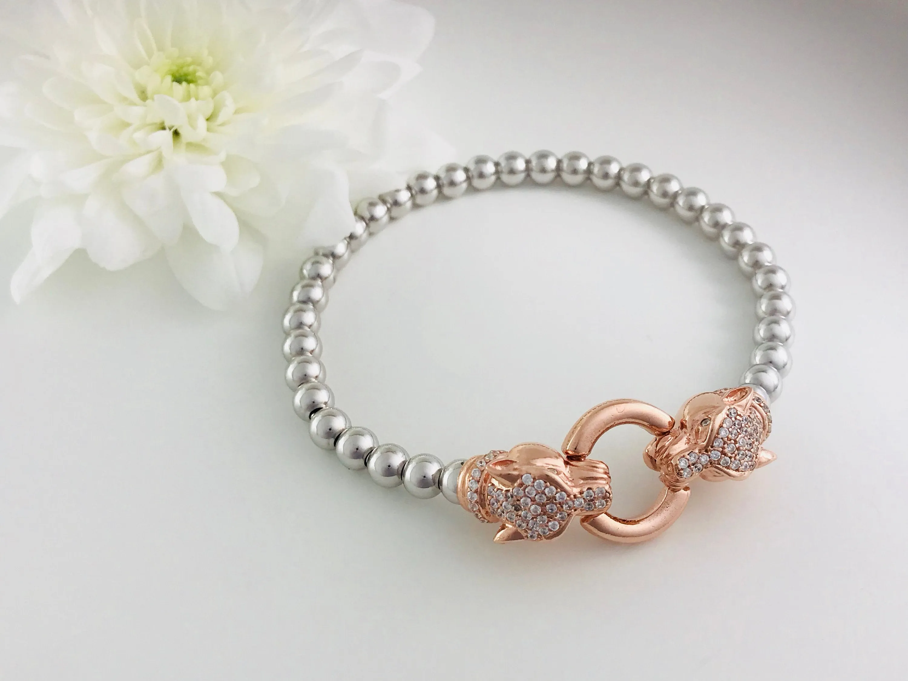 Exquisite Silver Designer Panther bracelet.